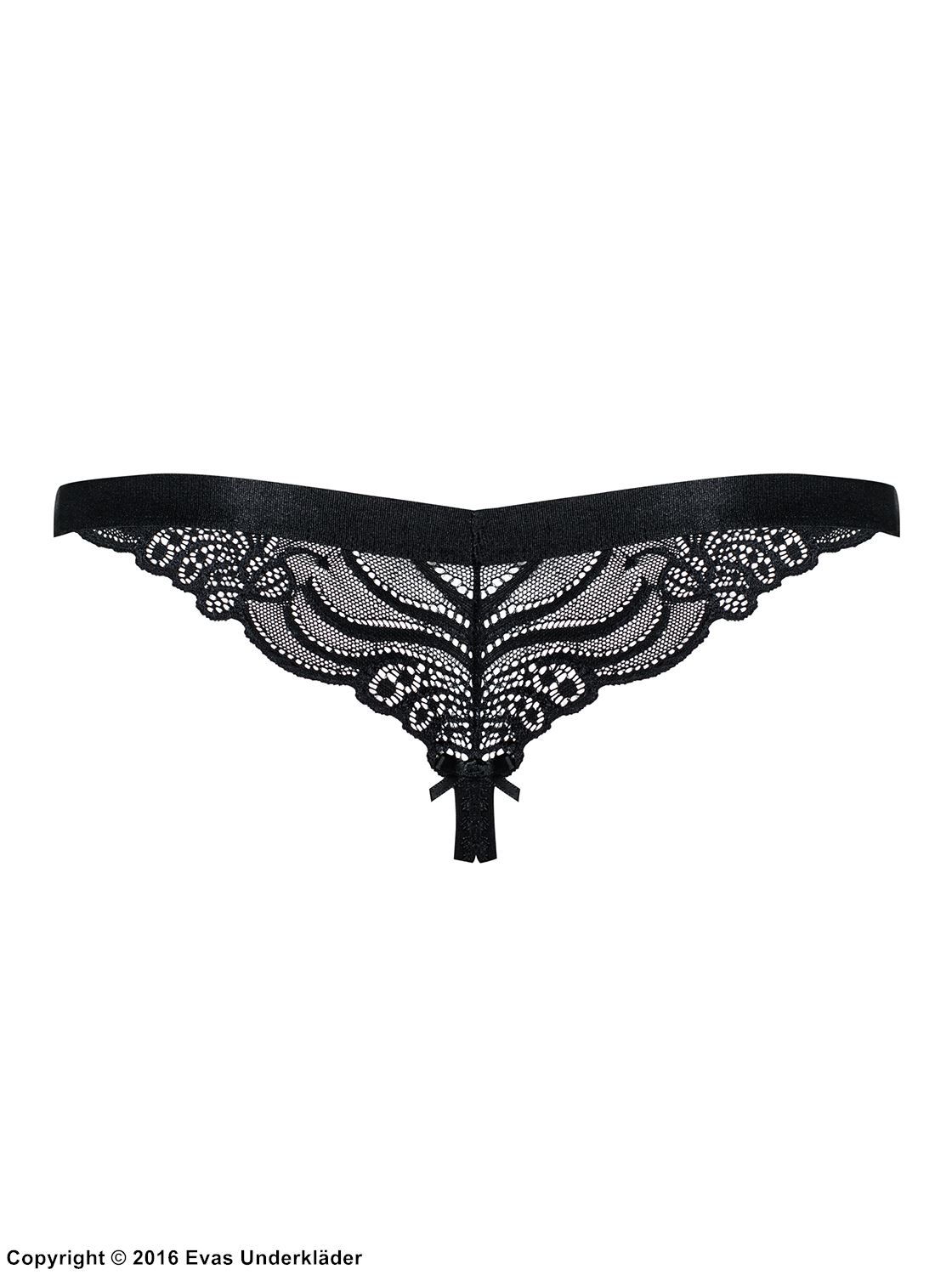 Seductive thong, open crotch, openwork lace